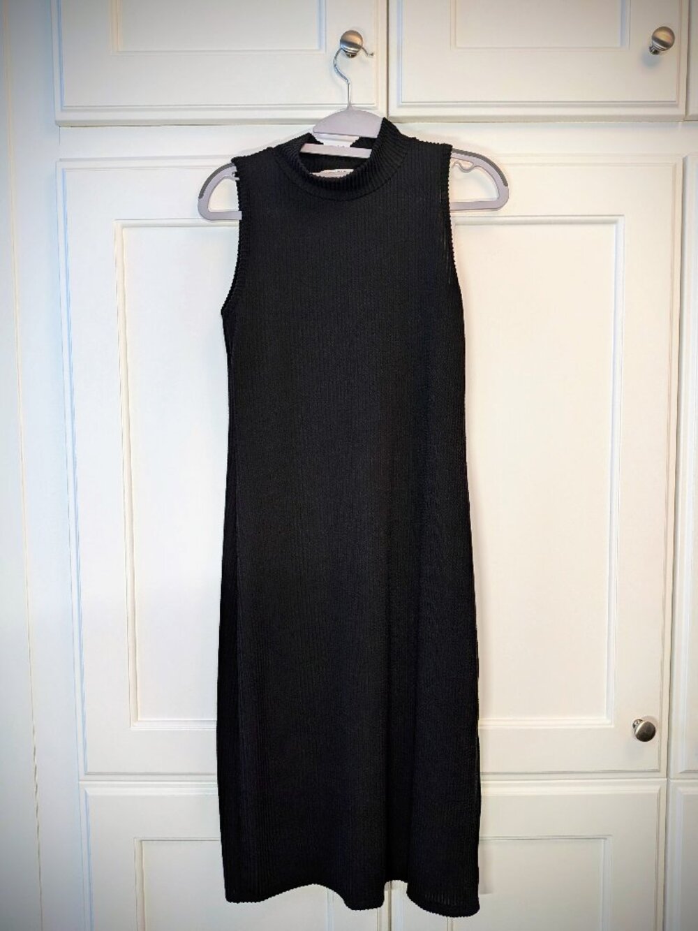 Black Ribbed Tank Dress